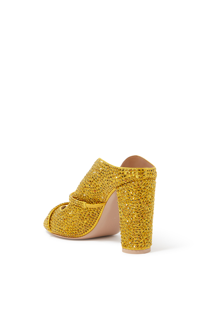 Norah 85 Crystal Leather Mules